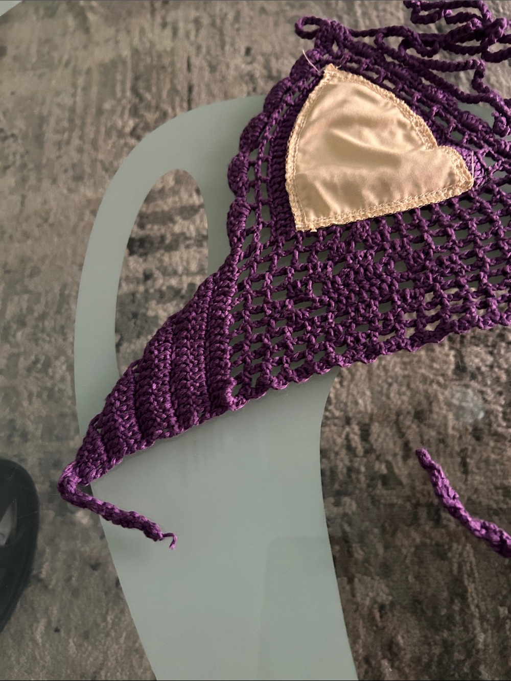 Handcrafted Purple Crochet Halter Bralette Top - Women Tops - Picture 9 of 9